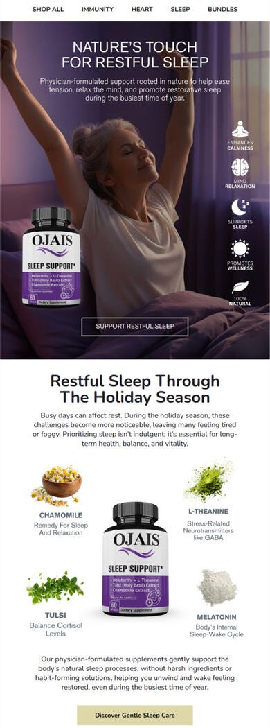 Ojais Wellness Email Campaign